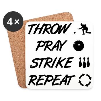 Throw Pray Strike Repeat - Untersetzer (4er-Set) - Weiß - Vorne