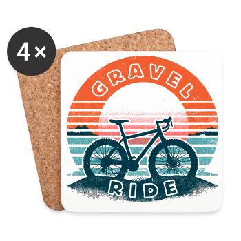 Retro Gravel Ride - Coasters (set of 4) - white - Front