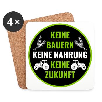 Bauerndemo Bauer Landwirt Bauern Protest Sprüche - Untersetzer (4er-Set) - Weiß - Vorne