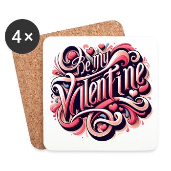 Be My Valentine Valtentingstag Cadeau Femme - Dessous de verre (lot de 4) - blanc - Devant