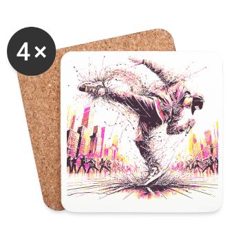 BREAK DANCING - Coasters (set of 4) - white - Front