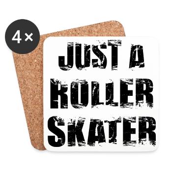 Nur ein Rollschuhläufer - Untersetzer (4er-Set) - Weiß - Vorne