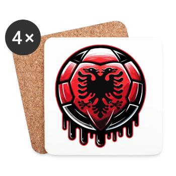 Albanien EM 2024: Stolzes Fußball-Design für Fans - Untersetzer (4er-Set) - Weiß - Vorne