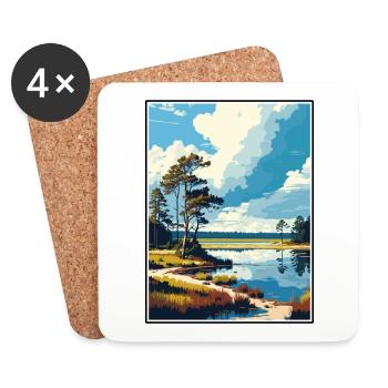 Utrechtse Heuvelrug Netherlands Travel Poster - Coasters (set of 4) - white - Front