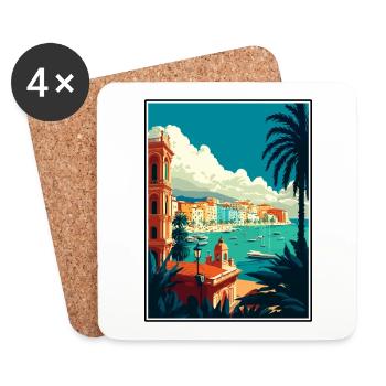 Syracuse Italy Vintage Travel Poster WPA Souvenir - Coasters (set of 4) - white - Front