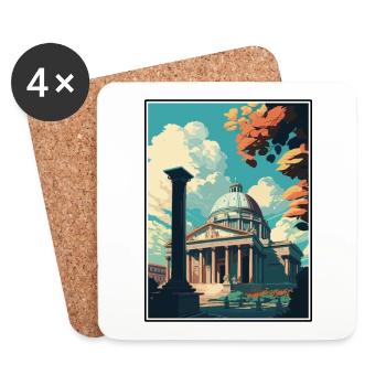 Rome Italy Vintage Travel Poster WPA Souvenir - Coasters (set of 4) - white - Front