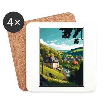 Ardennes France Vintage Travel Poster WPA Souvenir - Coasters (set of 4) - white - Front