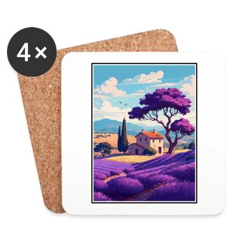 Provence Frankreich Vintage Reiseposter WPA Souvenir - Untersetzer (4er-Set) - Weiß - Vorne