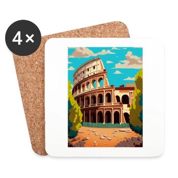 Rome Italy Vintage Travel Poster WPA Souvenir - Coasters (set of 4) - white - Front