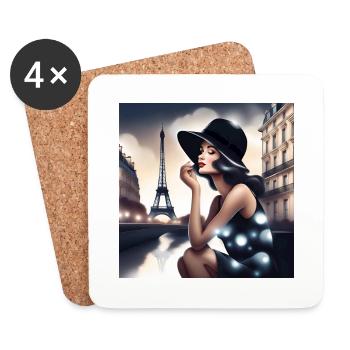 Paris, I love Paris, Pasienne - Coasters (set of 4) - white - Front