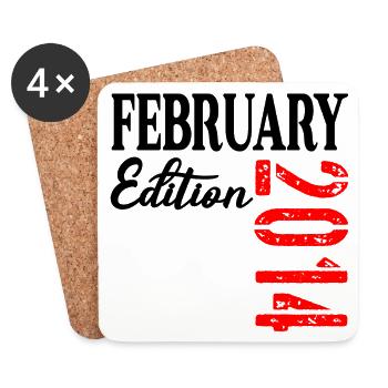 13. Geburtstag Februar 2014 - Untersetzer (4er-Set) - Weiß - Vorne