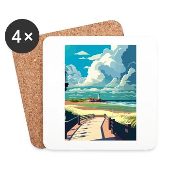 Vandvoort West Decoration Netherlands Souvenir - Coasters (set of 4) - white - Front