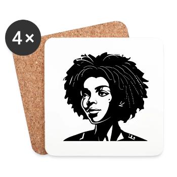 Beautiful Black Woman Illustration - Untersetzer (4er-Set) - Weiß - Vorne