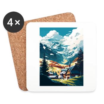 Zell am Ziller Österreich Vintage Reiseposter WPA - Untersetzer (4er-Set) - Weiß - Vorne