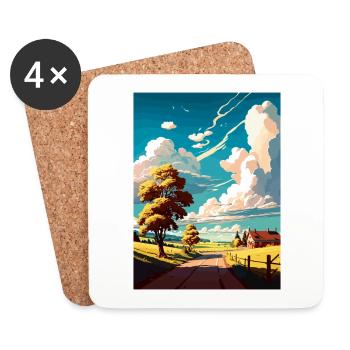 Skane Sweden Vintage Travel Poster WPA Souvenir - Coasters (set of 4) - white - Front