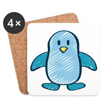 Pinguin - Untersetzer (4er-Set) - Weiß - Vorne