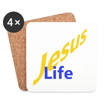 Jesus Life - Untersetzer (4er-Set) - Weiß - Vorne