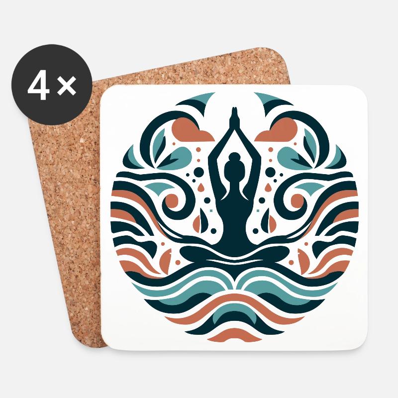 Yoga - Untersetzer (4er-Set) - Weiß