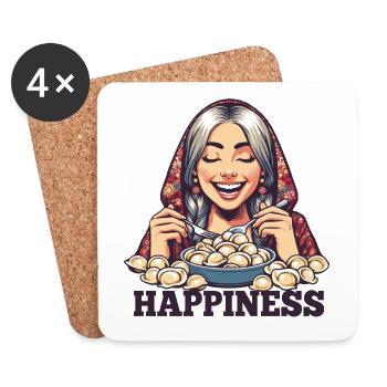 Pelmeni Glück Geschenk - Untersetzer (4er-Set) - Weiß - Vorne