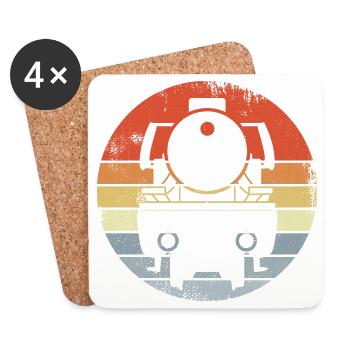 Vintage Locomotive - Coasters (set of 4) - white - Front