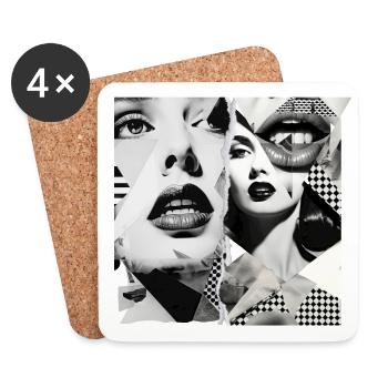 Bildfragmente Design - Untersetzer (4er-Set) - Weiß - Vorne