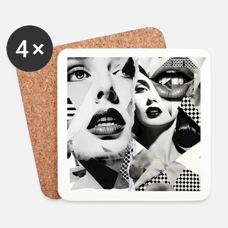Bildfragmente Design - Untersetzer (4er-Set) - Weiß