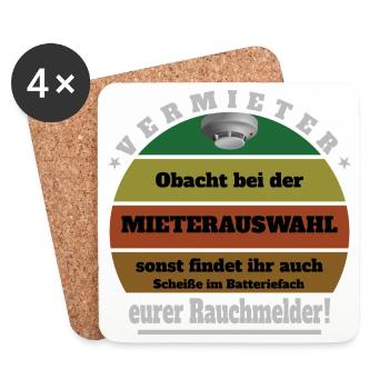 Vermieter Spruch - Untersetzer (4er-Set) - Weiß - Vorne