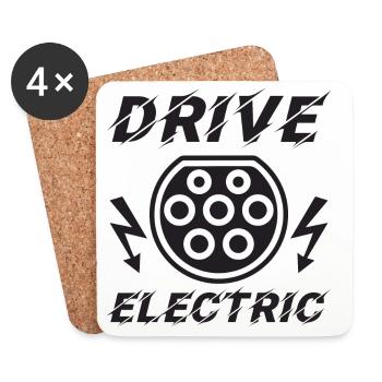 Drive Electric Type 2 Plug Supercharge Electric - Coasters (set of 4) - white - Front
