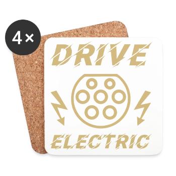 Drive Electric Type 2 Plug Supercharge Electric - Coasters (set of 4) - white - Front
