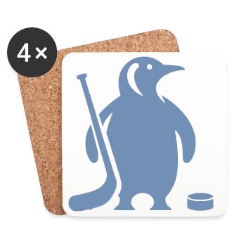 Minimalistische Pinguin Eishockey Silhouette - Untersetzer (4er-Set) - Weiß - Vorne