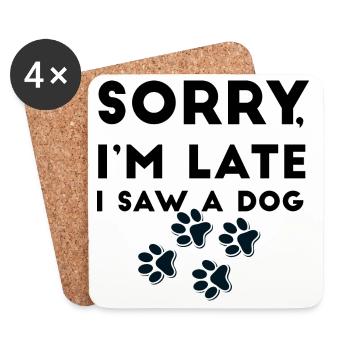 Pawprint Quartet Outline - Coasters (set of 4) - white - Front