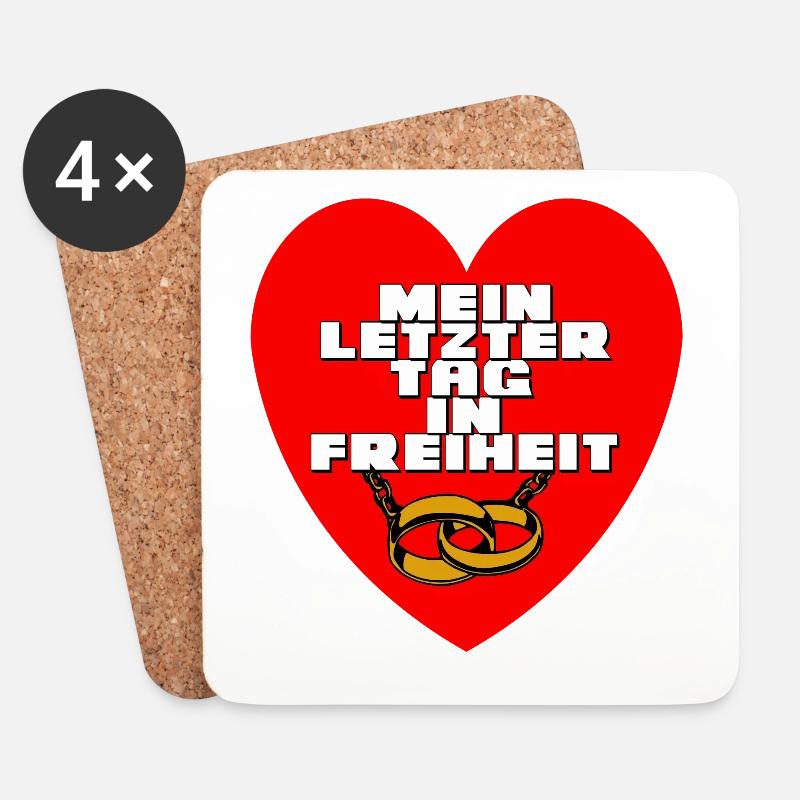 Junggesellenabschied , JGA Mein letzter Tag (25) - Untersetzer (4er-Set) - Weiß