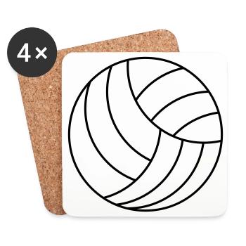 Volleyball - Untersetzer (4er-Set) - Weiß - Vorne