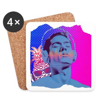 Musique Pop Art - Dessous de verre (lot de 4) - blanc - Devant
