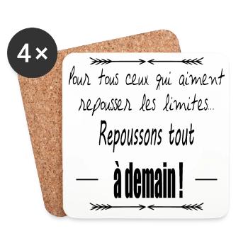 Repoussons les limites ! - Dessous de verre (lot de 4) - blanc - Devant