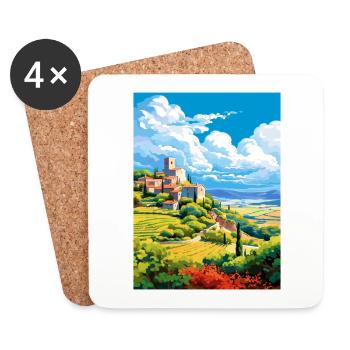 Provence Frankreich Vintage Reiseposter WPA Souvenir - Untersetzer (4er-Set) - Weiß - Vorne