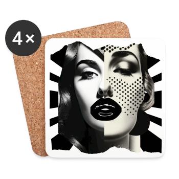 Photo collage Black & White - Coasters (set of 4) - white - Front