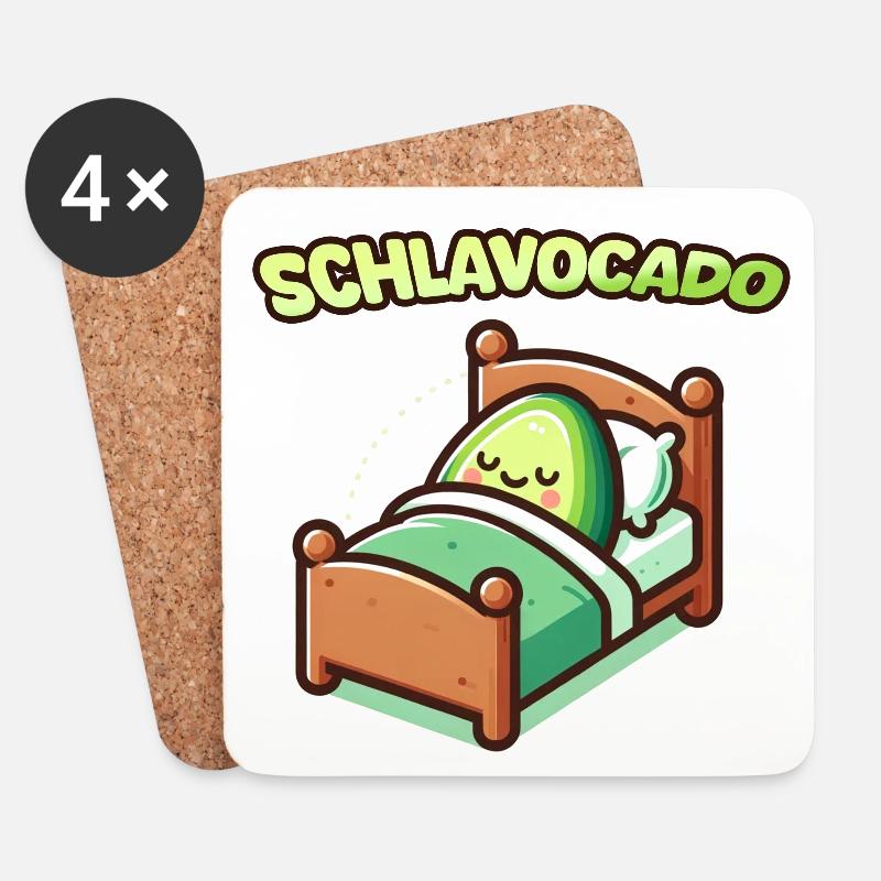 SCHLAVOCADO - Schlafbekleidung - Untersetzer (4er-Set) - Weiß