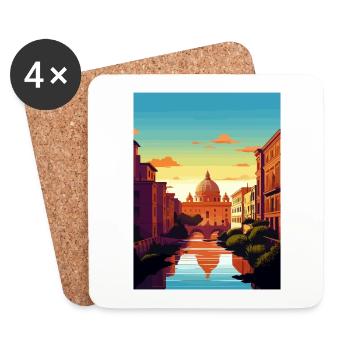 Rome Italy Vintage Travel Poster WPA Souvenir - Coasters (set of 4) - white - Front