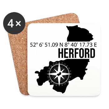 Koordinaten Herford - Untersetzer (4er-Set) - Weiß - Vorne