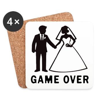Newlyweds Game Over Wedding - Coasters (set of 4) - white - Front