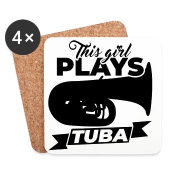 Tuba player - Coasters (set of 4) - white - Front