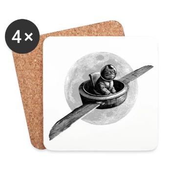True Moon Love - Chat volant - Dessous de verre (lot de 4) - blanc - Devant