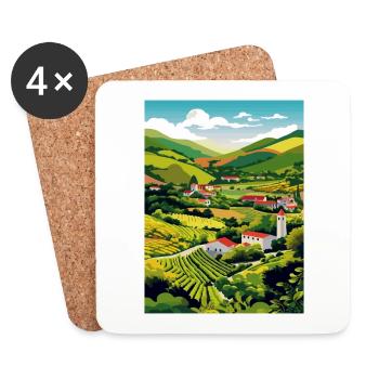 Douro-Tal Portugal Vintage Reiseposter WPA - Untersetzer (4er-Set) - Weiß - Vorne