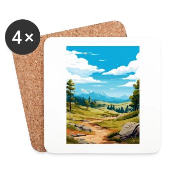 Sierra de Guadarrama Nationalpark Picos Souvenir - Untersetzer (4er-Set) - Weiß - Vorne