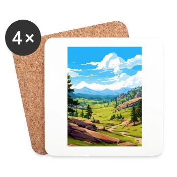 Sierra De Guadarrama Nationalpark Picos Souvenir - Untersetzer (4er-Set) - Weiß - Vorne