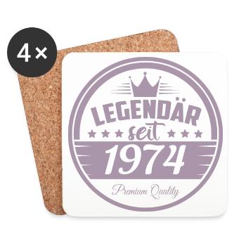 Legendär seit 1974 - Untersetzer (4er-Set) - Weiß - Vorne