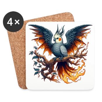 Cockatiel (15) - Coasters (set of 4) - white - Front