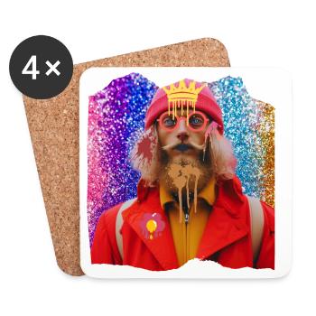 Trendy colorful man - Coasters (set of 4) - white - Front