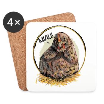 Miaulement du poulet de Pâques - Dessous de verre (lot de 4) - blanc - Devant